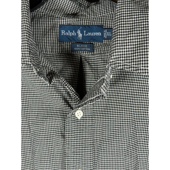 Ralph Lauren Blake Button Down Shirt Men's Size XL Black Checkered - Picture 5 of 6